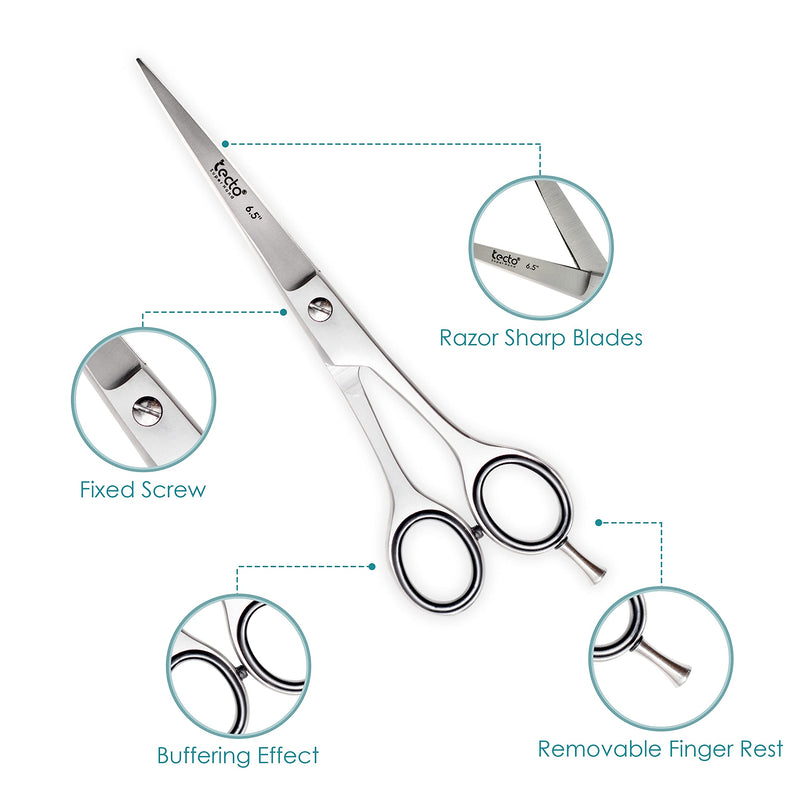 [Australia] - TECTO Professional Hairdressing Scissors 6.5 Inches – Stainless Steel Barber Hair Cutting Scissors with Sharp Blades & Fixed Screw for Men, Women, Kids – Hair Shears for Home & Salon 