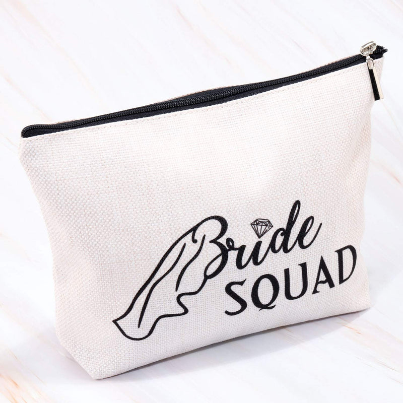 [Australia] - MBMSO Bride Squad Makeup Bag Bridesmaid Cosmetic Bag Bridal Party Gifts Bachelorette Party Gifts Wedding Gifts for Bridesmaids (Makeup Bag) 