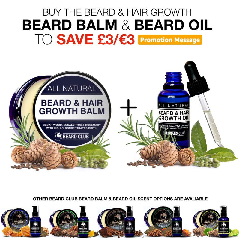 [Australia] - All Natural Beard Balm For Beard & Hair Growth | With Biotin, Cedar Wood, Eucalyptus & Rosemary Oil | Beard Conditioner & Softener, Increase Growth, Reduce Patches, Style & Stop Itch & Flakes 