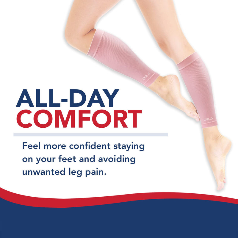[Australia] - Doctor Developed Calf Compression Sleeve Men and Women - Leg Compression Sleeve for Leg Pain Relief, Muscle Recovery, Shin Splint, and Varicose Veins by Dr. Arthritis (Medium, Pink, 1 Pair) Medium 