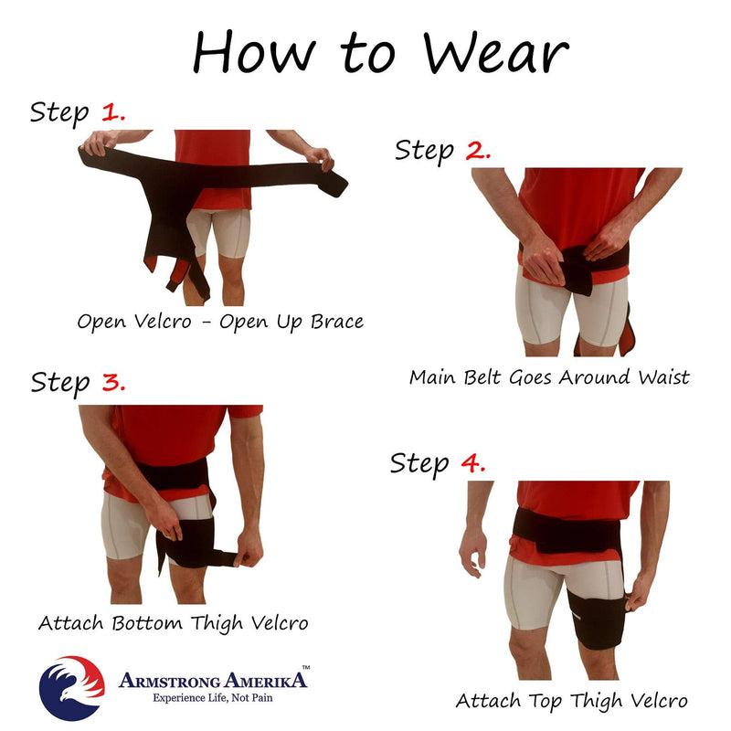 [Australia] - Hip Brace Thigh Compression Sleeve – Hamstring Compression Sleeve & Groin Compression Wrap for Hip Pain Relief. Support for Hip Replacements, Sciatica, Quad Muscle Strains - Large Left Large (Pack of 1) 