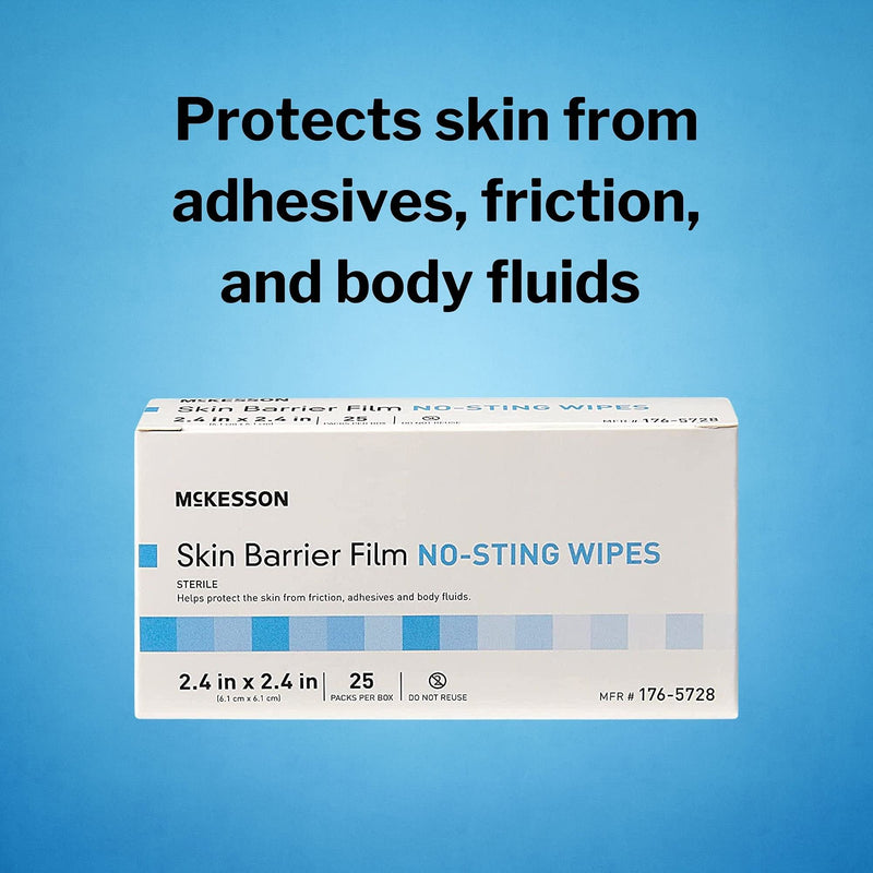 [Australia] - McKesson Skin Barrier Film, Sterile, No Sting Body Wipe, Individual Packet, 25 Wipes 