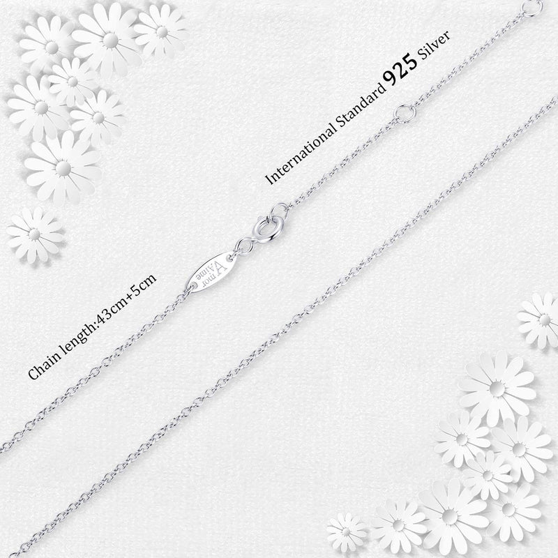 [Australia] - Silver Necklace for Women Lucky Feather Necklace Love Leaf Pendant Necklace 925 Sterling Silver White Gold Plated Adjustable Jewelry for Girls for Birthday Mother's Day Gift by AmorAime moon necklace 