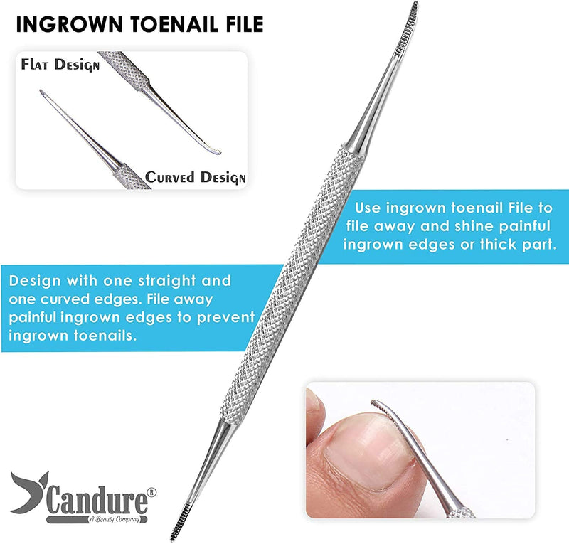 [Australia] - CANDURE Nail Clippers Cutters Nippers for Thick Toenails Plus Nail Clippers for Fingernails Podiatry Instruments Clippers with Ingrown Toe Nail File Improved Quality 