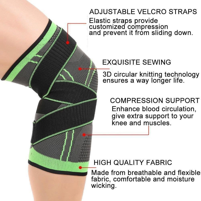 [Australia] - Vitoki Knee Brace for Women Men, 1 Pack Knee Compression Sleeve Knee Support for Sports Workout Weightlifting Basketball Green M 