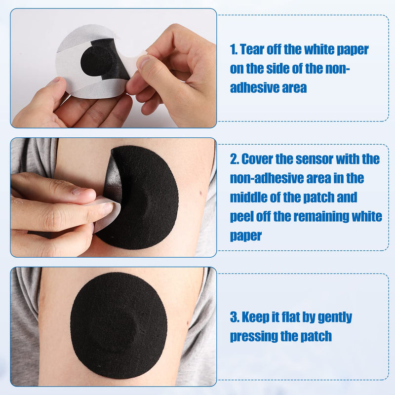 [Australia] - 20pcs Sensor Covers, Waterproof Breathable Sensor Protector Adhesive Patches for Freestyle Libre 2/3 Sensor for Swimming Showering (Black) 