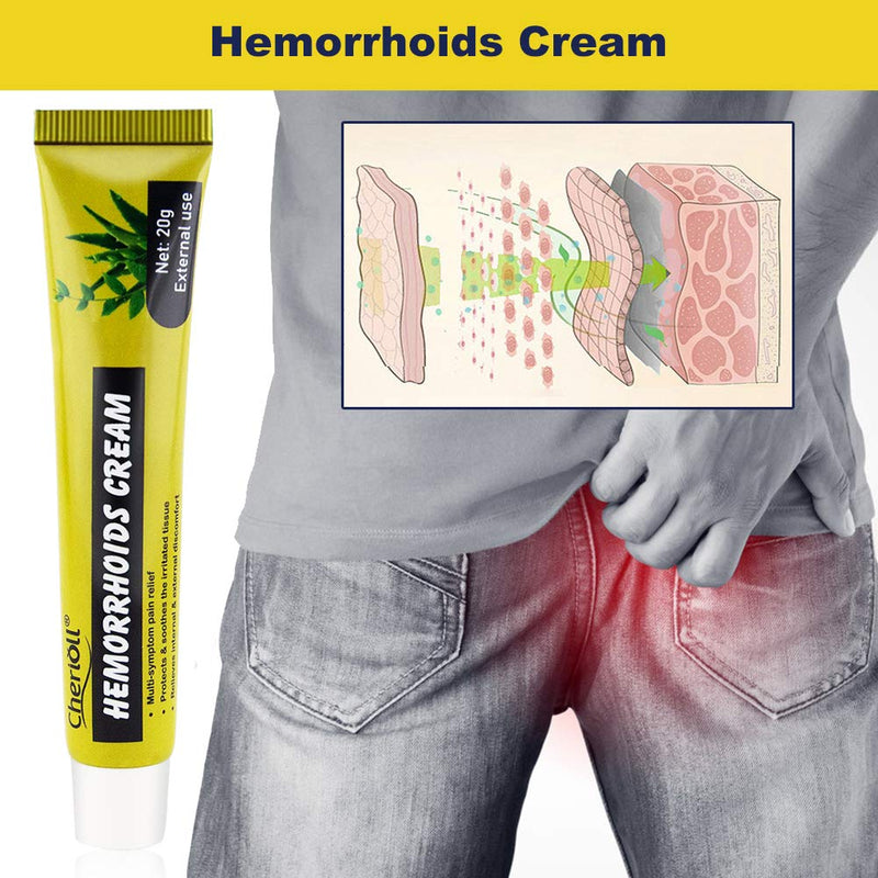 [Australia] - Hemorrhoid Cream, Hemorrhoids Ointment, Cream Maximum Strength Relief, Natural For Healing, for Hemorrhoids Fissures Bleeding, Natural Fast Pain Relief Cream 20g 20 g (Pack of 2) 