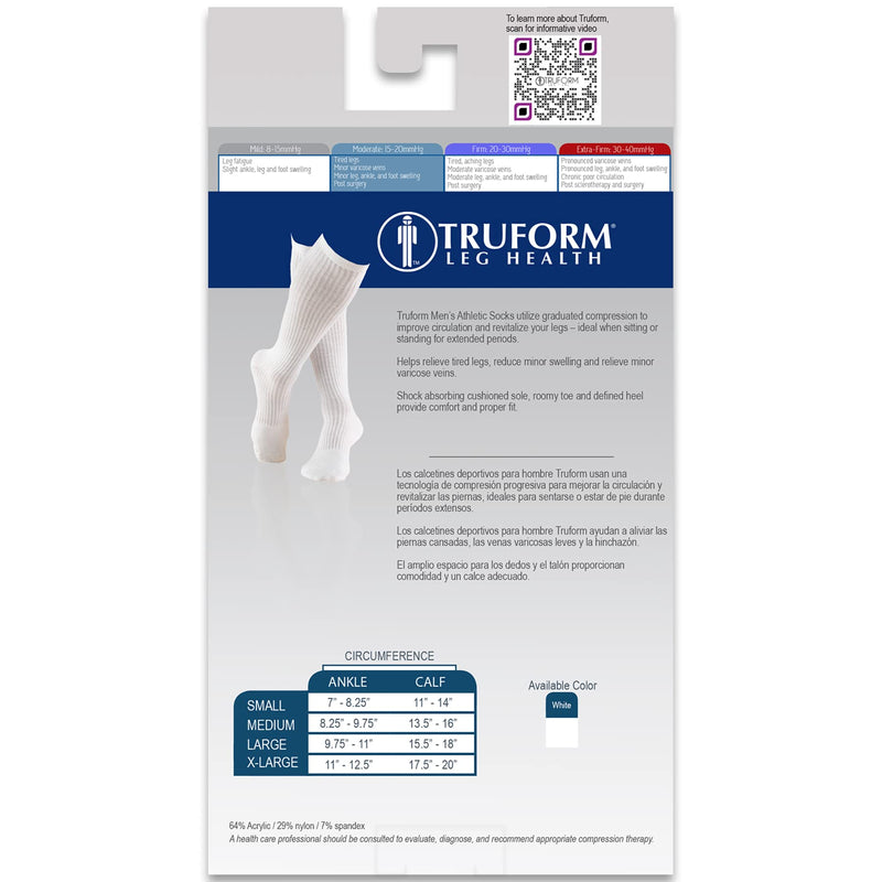 [Australia] - Truform Compression Socks, 15-20 mmHg, Men's Gym Socks, Knee High Over Calf Length Medium (1 Pair) Black 