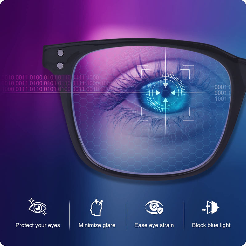 [Australia] - GIMDUMASA Blue Light Blocking Glasses Gaming Glasses Computer Screen Glasses Blue Light Filter Blocking Glasses Women Men Fashion PC Anti Glare with UV Protection Black 