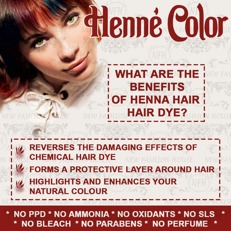 [Australia] - Henne Color Henna Powder 100g (Pack of 3) Auburn, Black, Brown, Copper, Chestnut and Mahogany By New Fashion House (Chestnut Brown) 