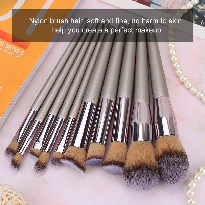 [Australia] - Makeup Brush Set, 10Pcs Champagne Gold Makeup Brushes Set Foundation Eyeshadow Eyebrow Blush Brush Beauty Tools Soft Bristle Foundation Eyeshadow Blending Blusher Buffer Concealer Brush Christmas present 