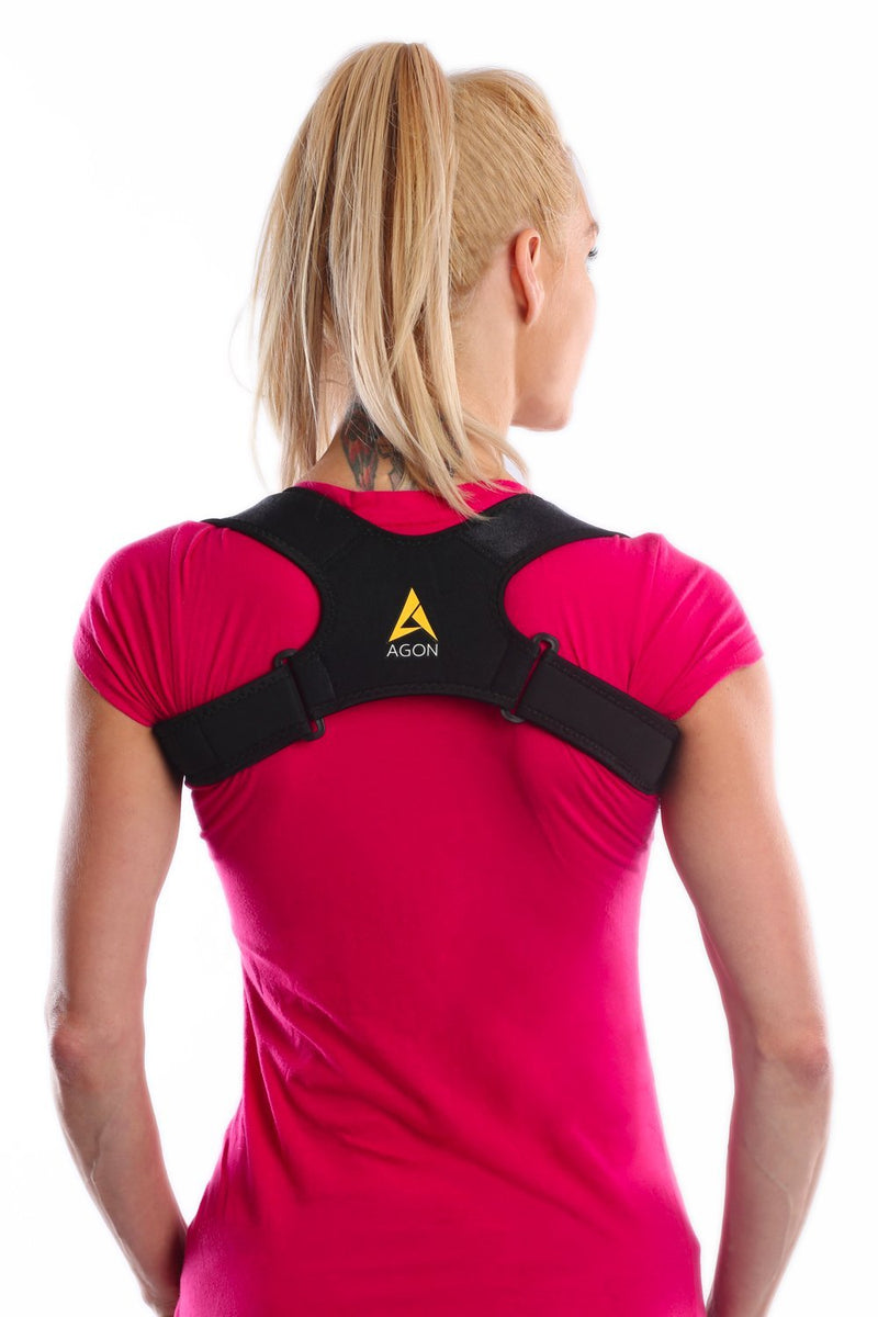 [Australia] - Agon® Posture Corrector Clavicle Brace Support Strap, Posture Brace Medical Device to Improve Bad Posture, Thoracic Kyphosis, Shoulder Alignment Upper Back Pain Relief for Men and Women S/M 