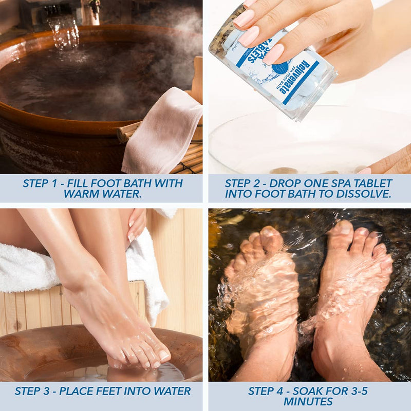 [Australia] - Rejuvenate Spa Foot Bath Pedicure Spa Tablets, Ocean Breeze, Natural & Organic Foot Soak Tablets for Softening Skin & Replenishing Moisture, 40-Count 