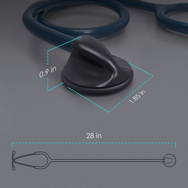 [Australia] - Clairre Single Head Stethoscope for Doctors/Nurses/Nursing Students, for Medical and Home Use (Navy Blue Tube, Without EVA Case) Navy Blue Tube 
