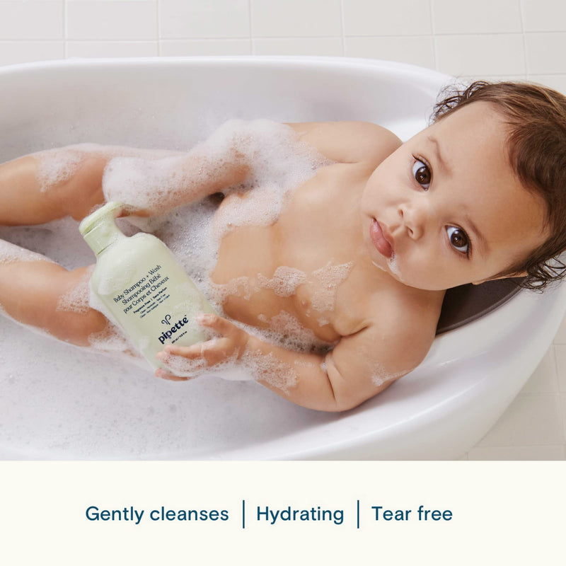[Australia] - Pipette Baby Shampoo and Body Wash - Fragrance Free, Tear-Free Bath Time, Hypoallergenic, Moisturizing Plant-Derived Squalane, New Formula, 11.8 fl oz Unscented 