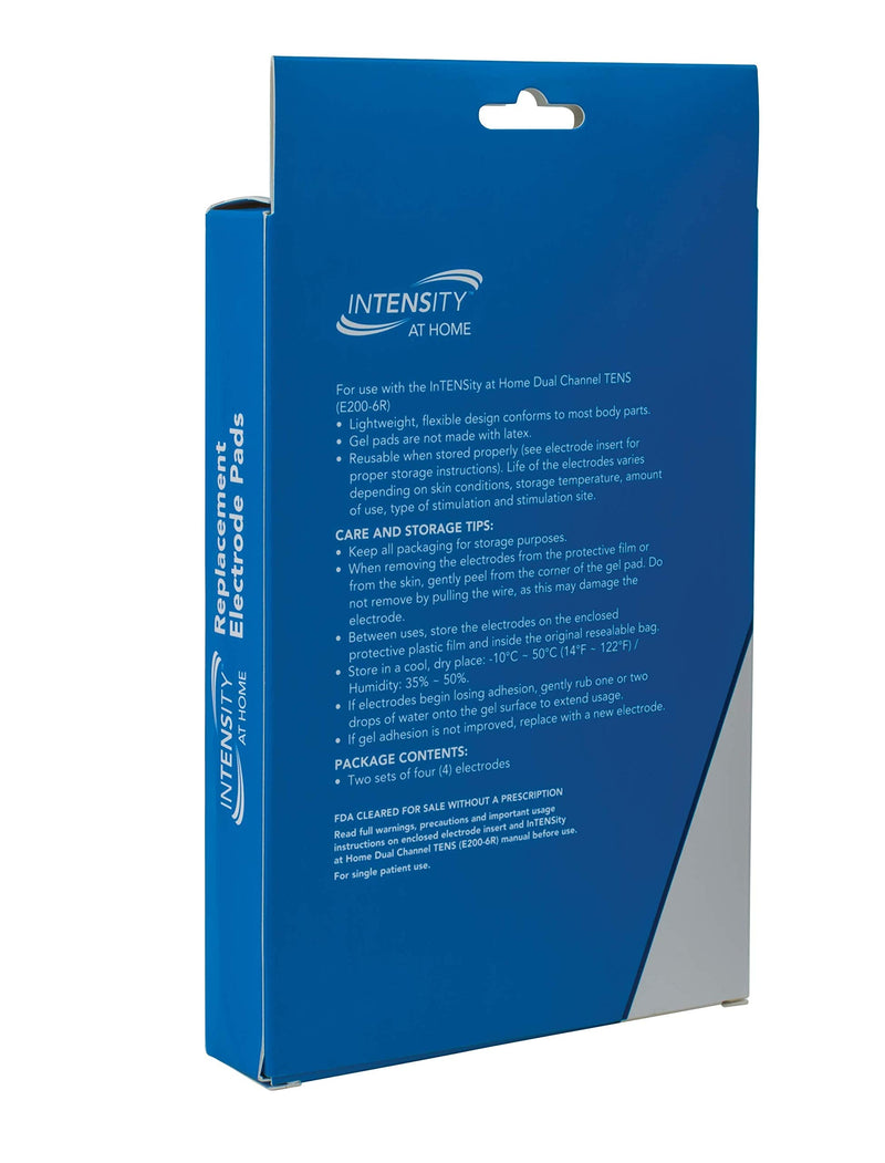 [Australia] - Intensity at Home TENS Unit Pads - Premium OTC TENS Unit Replacement Pads, 2" X 2", Compatible with Most TENS Machines, Replacement Tens Electrodes Value Pack, 8 Count 