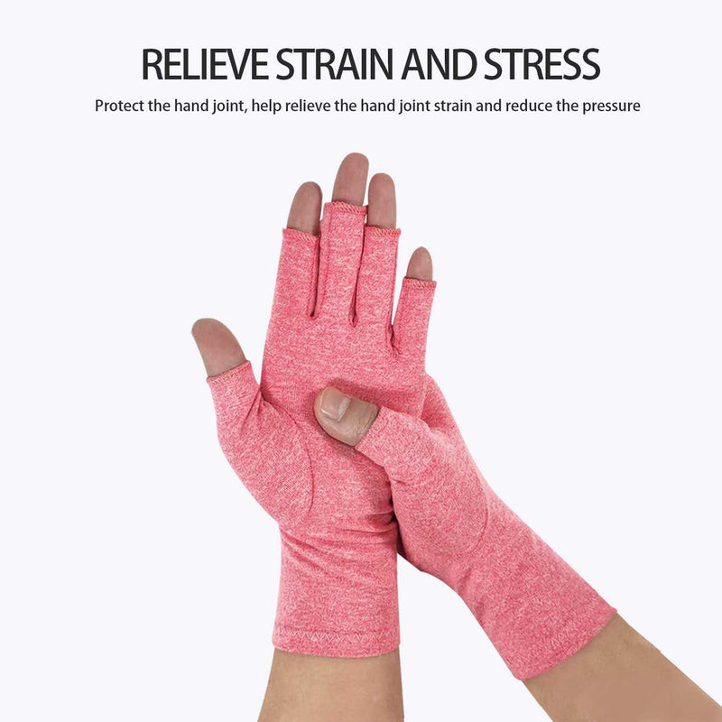 [Australia] - Vansun Half-Finger Arthritis Pressure Gloves- 2 pcs, Spandex 15%, Breathable and Sweat-Proof, Health Care Gloves, Rehabilitation Training, Suitable for Indoor Health Care (Large) Large 
