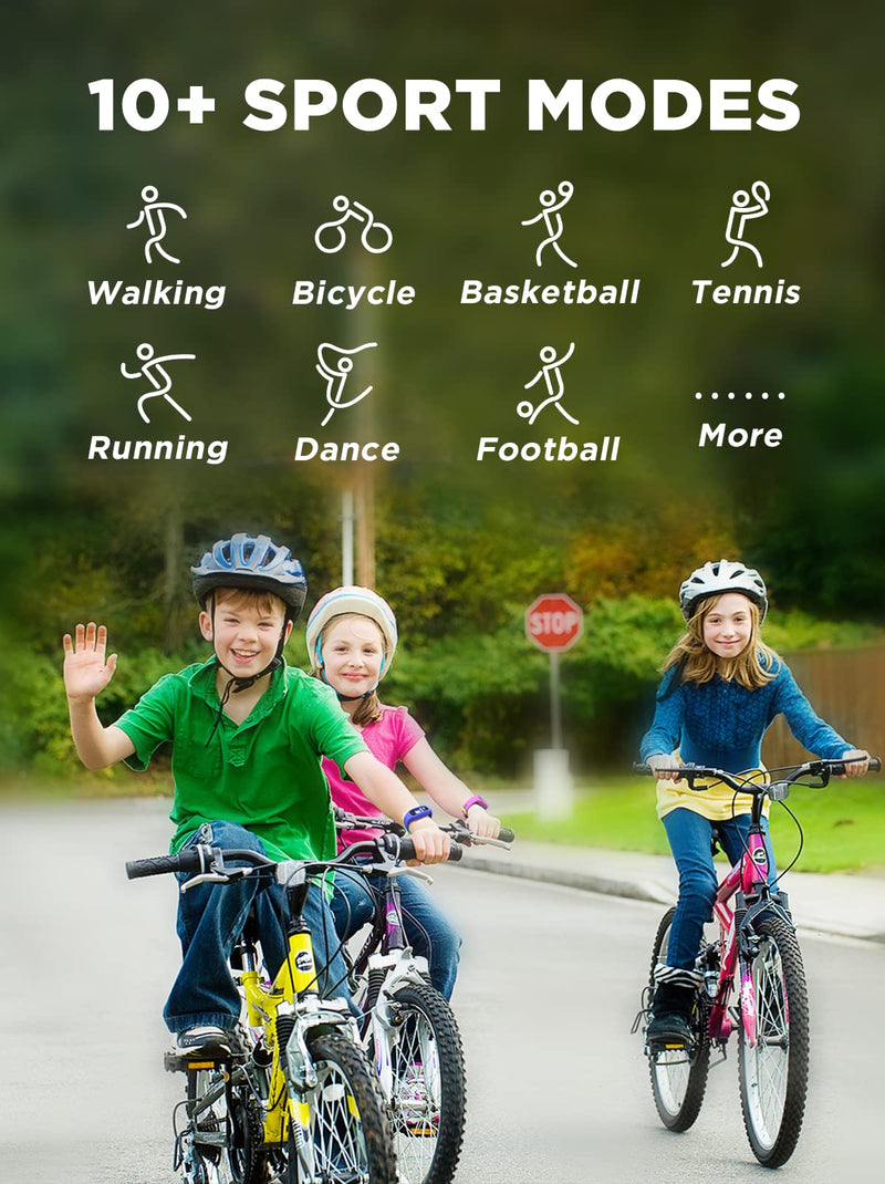 [Australia] - BIGGERFIVE Vigor 2 Kids Fitness Tracker Watch for Girls Boys Ages 5-12, IP68 Waterproof, Activity Tracker, Pedometer, Heart Rate Sleep Monitor, Calorie Step Counter Watch Black 