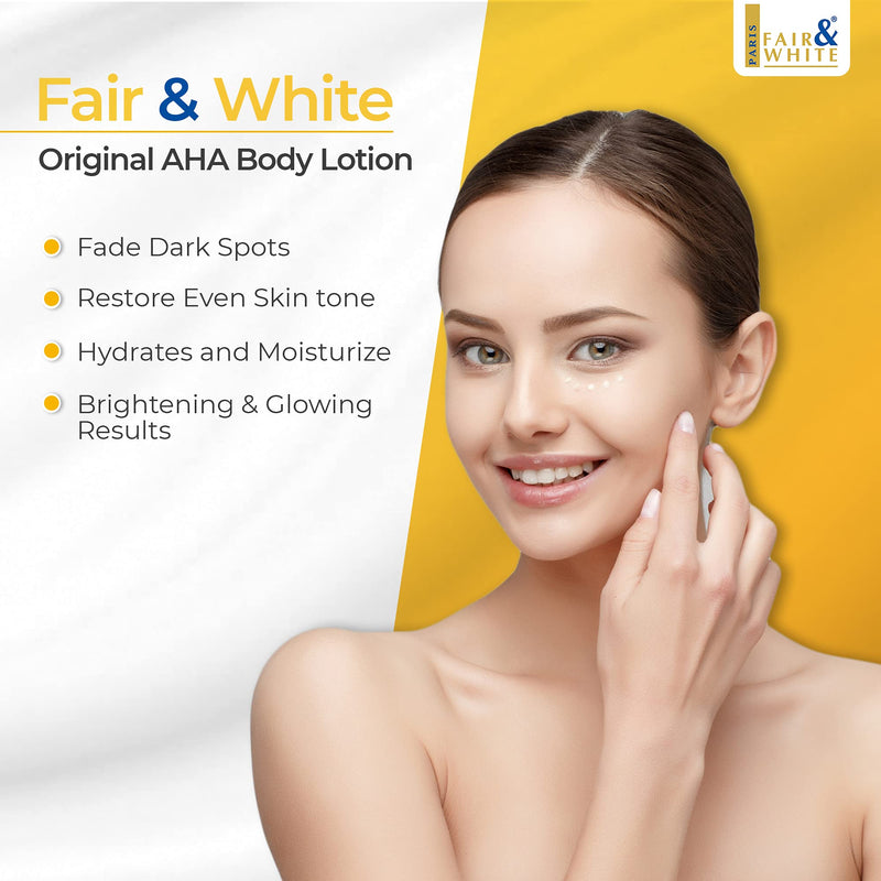 [Australia] - Fair & White Original AHA Body Lotion | 17 Fl oz 485 ml | Skin Lightening Cream, Hyperpigmentation Treatment, Dark Spots Corrector on: Body, Knees, Armpits Elbows 