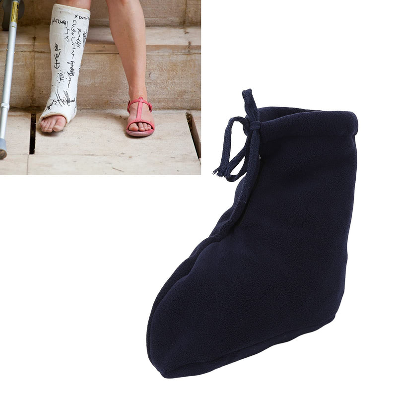 [Australia] - Foot Cast Sock, Soft Thick and Warm White Plush Cast Sock Toe Cover, Adjustable Foot Warmer Protector for Women and Men Leg Foot Ankle Dark Blue (XL) XL 