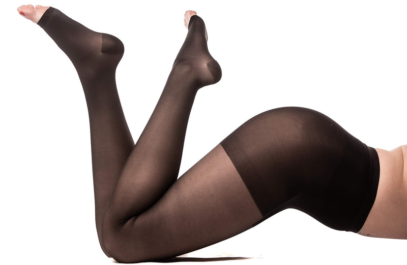 [Australia] - Medicella Open Toe Compression Pantyhose for Women 15-20 mmHg Medical Quality XX-Large Black 