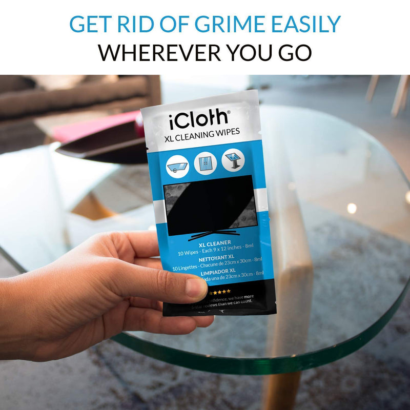 [Australia] - iCloth XL Screen Cleaning Wipes [12 x 9 Inches - 24 XL Wipes] Safe for All Screens and Glasses, Pro-Grade, Individually Wrapped, 1 Screen Cleaner Can Clean Several Screens, Displays, TV's or Monitors 