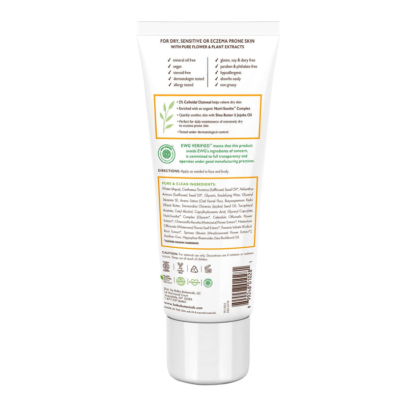 [Australia] - Babo Botanicals Sensitive Baby Fragrance-Free Daily Hydra Lotion - with Colloidal Oatmeal, Shea Butter & Jojoba Oil - EWG Verified, Vegan & Hypoallergenic - 8 fl. oz 8 Fl Oz (Pack of 1) 