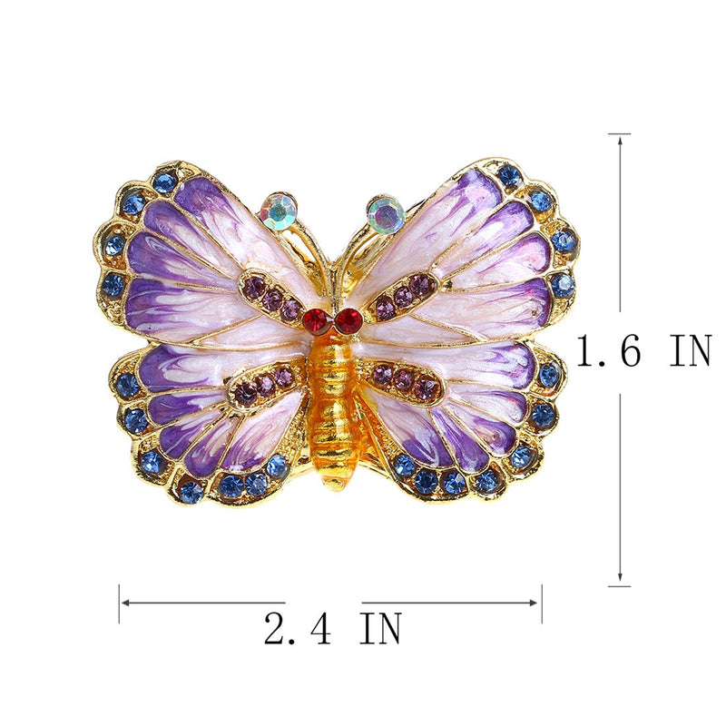 [Australia] - Butterfly Trinket Box Hinged Small Jewelry Bejeweled Trinket Boxes Figurine Collectible Gift (trinket box ii) 