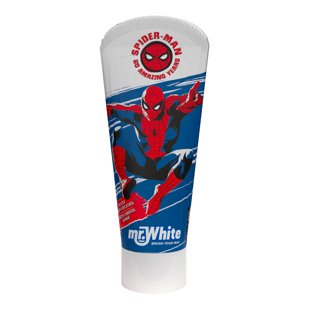 [Australia] - Mr.White Spider-Man Toothpaste for Children 75ml - with Fluoride - Simply Mint Flavour Toothpaste – Suitable from 3+ Years 