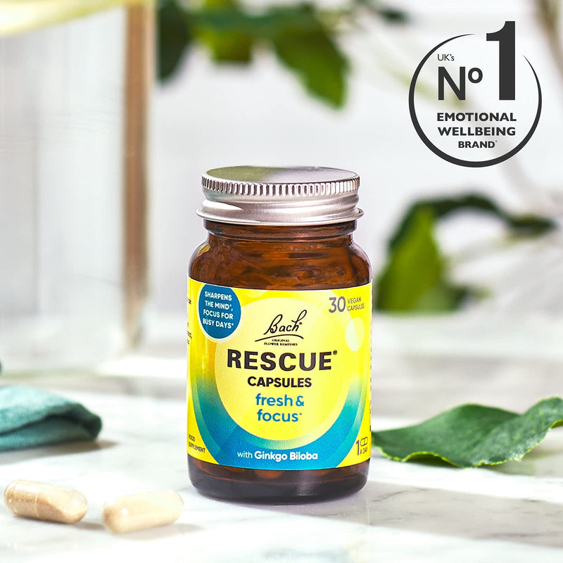 [Australia] - Nelsons Rescue Fresh & Focus Capsules, Emotional Wellness, support mental clarity and normal brain function, format 30 Vegan Capsules, one a day 