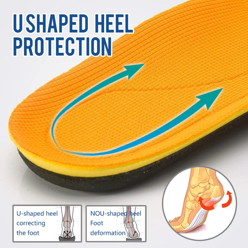 [Australia] - YURRUON 1 Pair Arch Support Insoles Shoe Insoles Inserts Cushioning Foot Pad Insert Flat Foot Shoe Insoles for Men and Women Men (UK Size 7 - 10) 