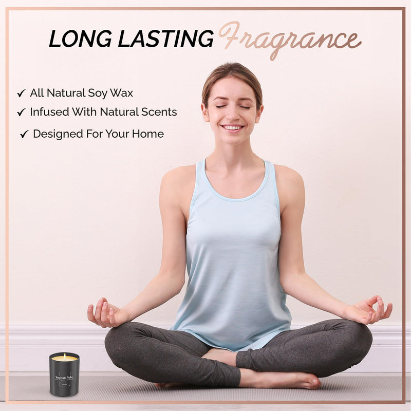 [Australia] - Relaxd Premium Pine, Bergamot & Cedarwood Scented Natural Soy Wax Candle (Yosemite Valley), Large, Long Lasting Aromatherapy Candles 