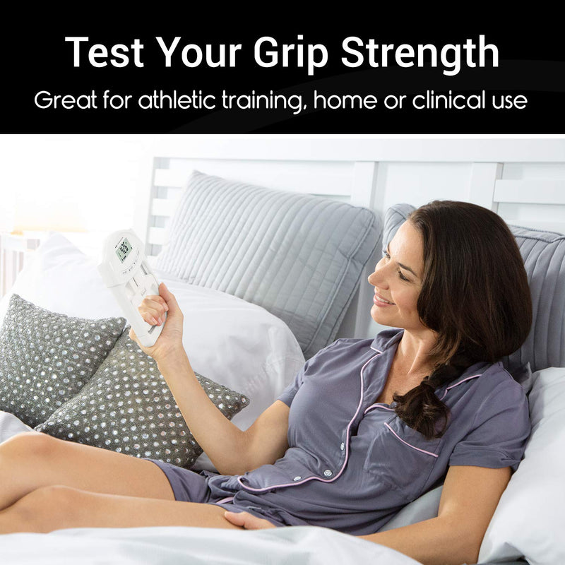 [Australia] - Vive Precision Grip Strength Tester - Dynamometer Trainer For Hand Measurement - Digital Gripper Meter For Forearm, Finger Measuring Or Training - Gripping Strengthener For Athletes, Home, Car, Clinic White 