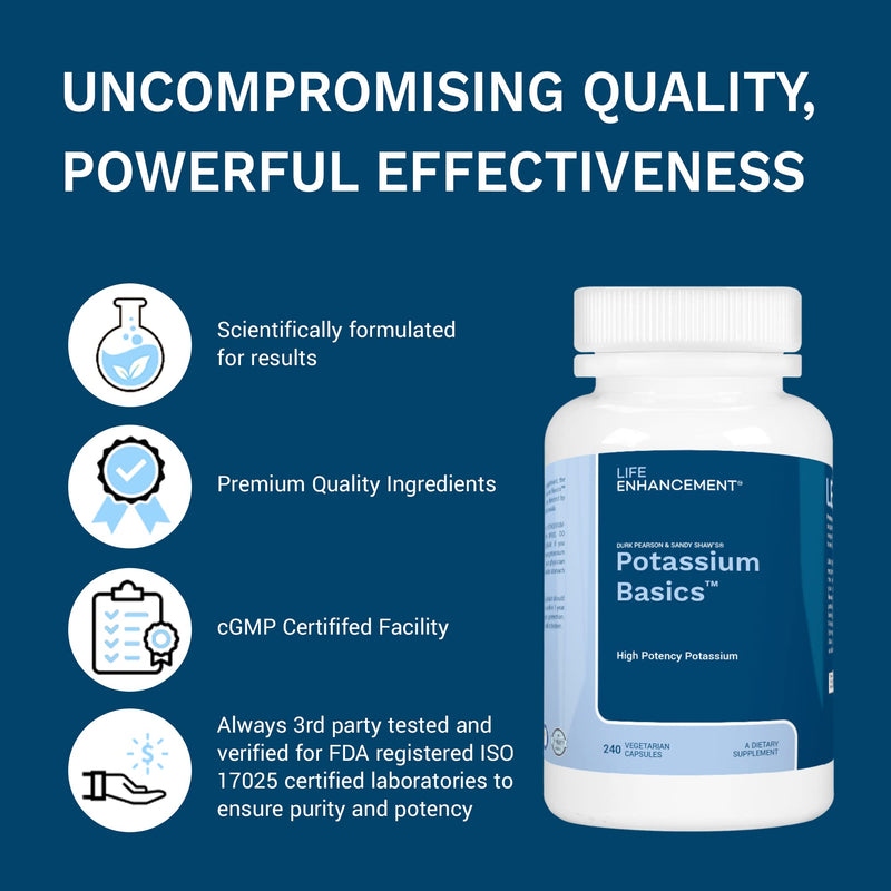 [Australia] - Life Enhancement Potassium Basics Supplement, 1020 mg,120 Servings, 240 caps 