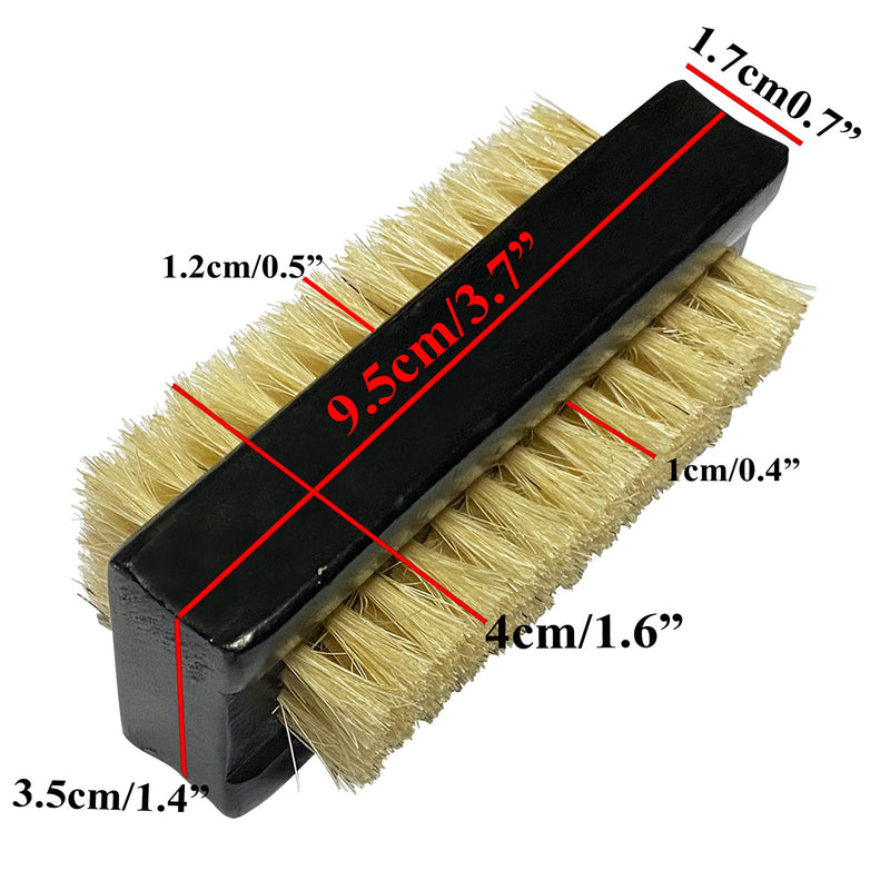 [Australia] - Coralpearl Wooden Nail Brush Cleaner Black X 1 in Natural 100% Boar Bristle for Cleaning Hand Finger Foot Toe, Fingernail Toenail Scrub Brush for Men Women Kids Manicure Pedicure Care (Two sided) Two sided 
