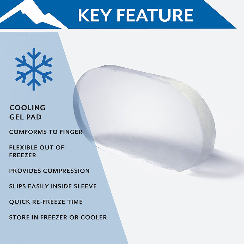 [Australia] - Polar Ice® Finger Sleeve, Universal Size – Patented Design Prevents Finger Joint Stiffness – Built-in Cooling Gel Pad – Designed to Support Sprains, Strains, & Sports Injuries 