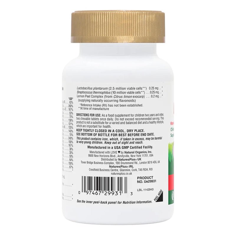 [Australia] - NaturesPlus Animal Parade Gold Children�s Multivitamin - Cherry Flavour, Chewable Animal Shaped Tablets - Vegan, Gluten Free, Vegan - 60 Tablets 60 Count (Pack of 1) 
