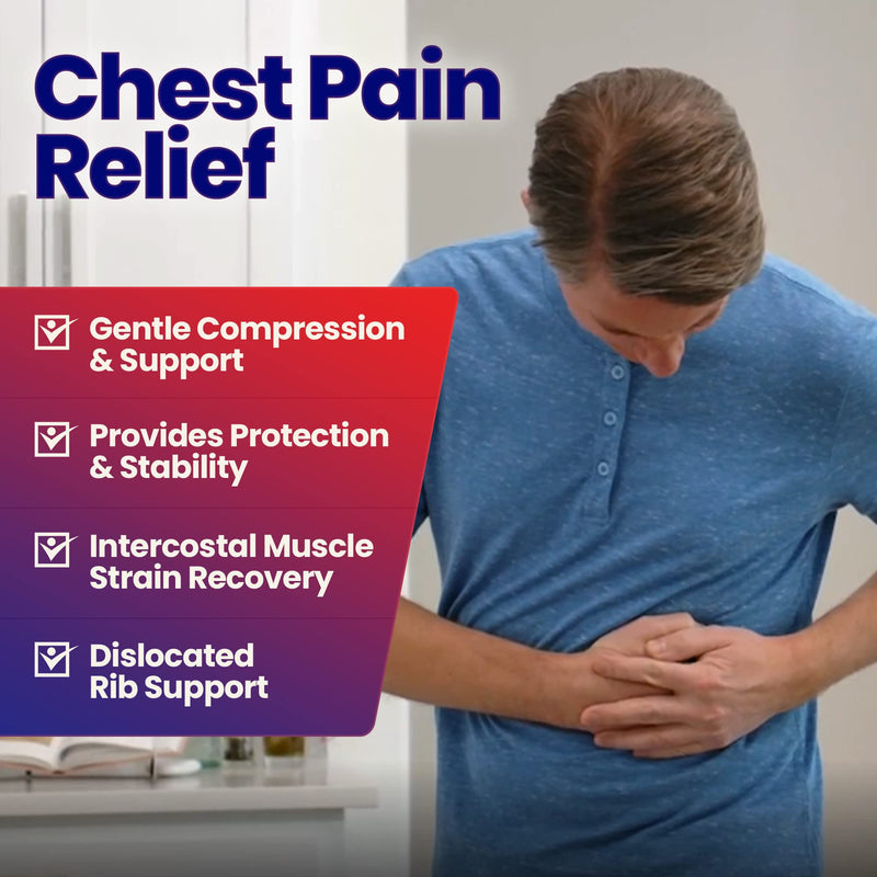 [Australia] - Chest Binder Rib Brace – Rib Belt to Reduce Rib Cage Pain. Chest Compression Support for Rib Muscle Injuries, Bruised Ribs or Rib Flare. Breathable Chest Wrap Breast Binder for Women or Men (Large/XL) L/XL (37" to 48") 
