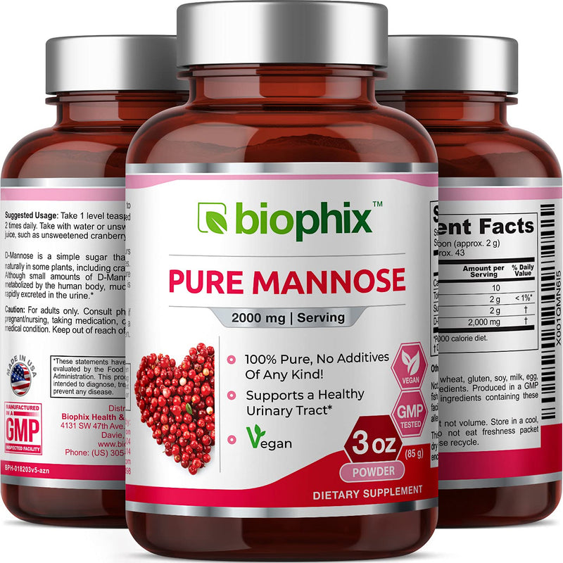 [Australia] - Pure Mannose 100 Percent Powder 2000 mg 3 oz 85 Grams - Supports Urinary Bladder Tract Health 
