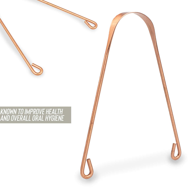 [Australia] - Myga RY1185 Copper Tongue Scraper - Naturally Anti-Micobial - Ayurveda Tongue Cleaner and Helps Cure Bad Breath, Prevents Oral Health Diseases 