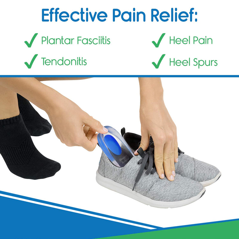 [Australia] - ViveSole Silicone Gel Heel Cups - Shoe Inserts for Plantar Fasciitis, Sore Heel, Bone Spur & Achilles Pain Relief Protectors - Foot Comfort Pads - Support (1 Pair, US Men's (10-13)) US Men's (10 - 13) 