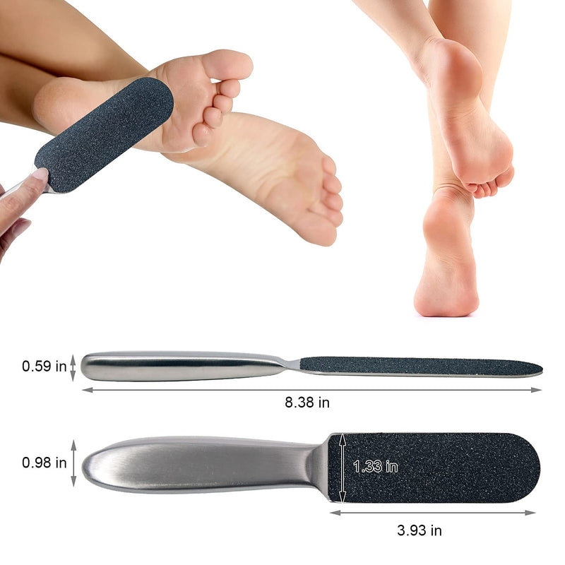 [Australia] - Professional Pedicure Foot File and Callus Remover for Hard Skin, Stainless Steel Foot Rasp File with Ten Free Refill Grits Replacement Pads with Two Sides Simple Bath Pedicure Salon Foot Scrubber(21) small,21cm 