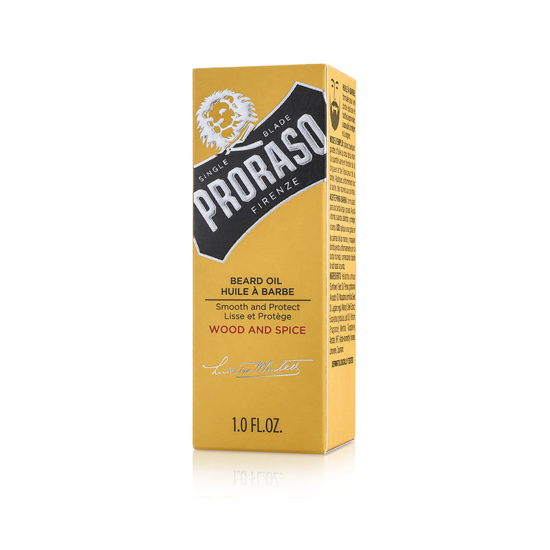 [Australia] - Proraso Beard Oil, Wood and Spice, 30ml, Scented Beard Softener For Men Softens and Protects Long, Bristly Beards, Made in Italy 