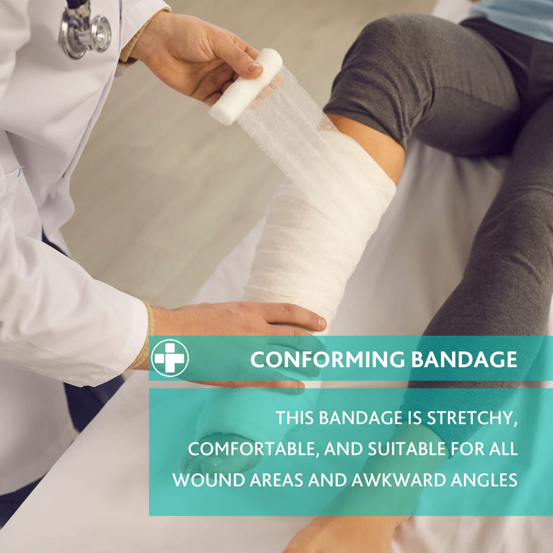 [Australia] - White Reliform Soft, Comfortable, And High Absorbency Conforming Retention Bandage Designed To Secure Dressing And Wounds. First Aid Bandages For Wound Covering - (5cm X 4m ) Pack Of 10 