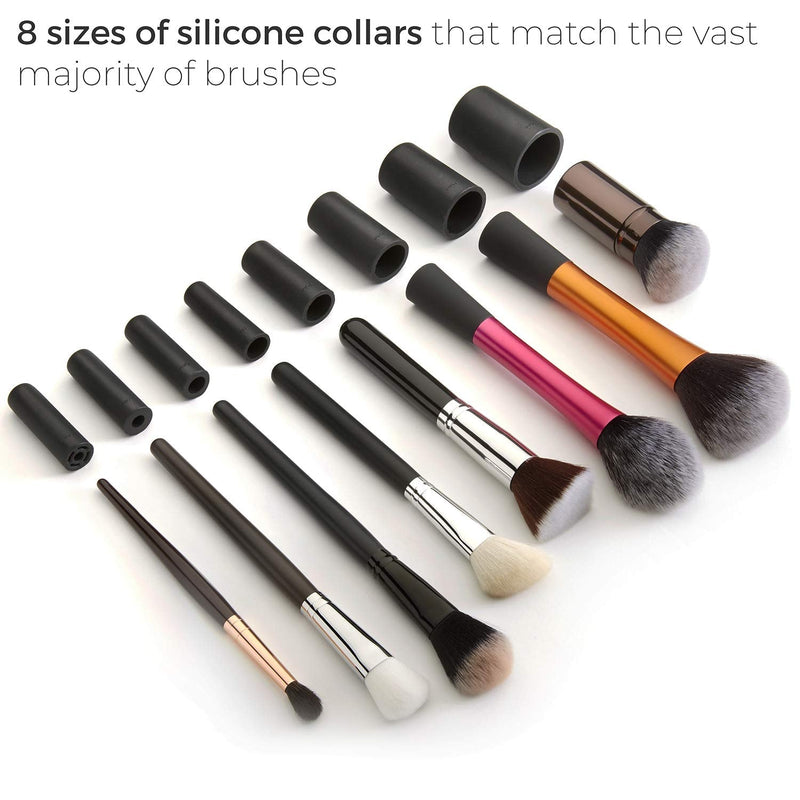 [Australia] - STYLPRO Electric Makeup Brush Cleaner and Dryer Machine with 8 Brush Collars, Brush Cleanser - Fast, Automatic Spinning Brush Cleaner with Heat-Resistant Bowl - Premium Makeup Brush Cleaning Kit 