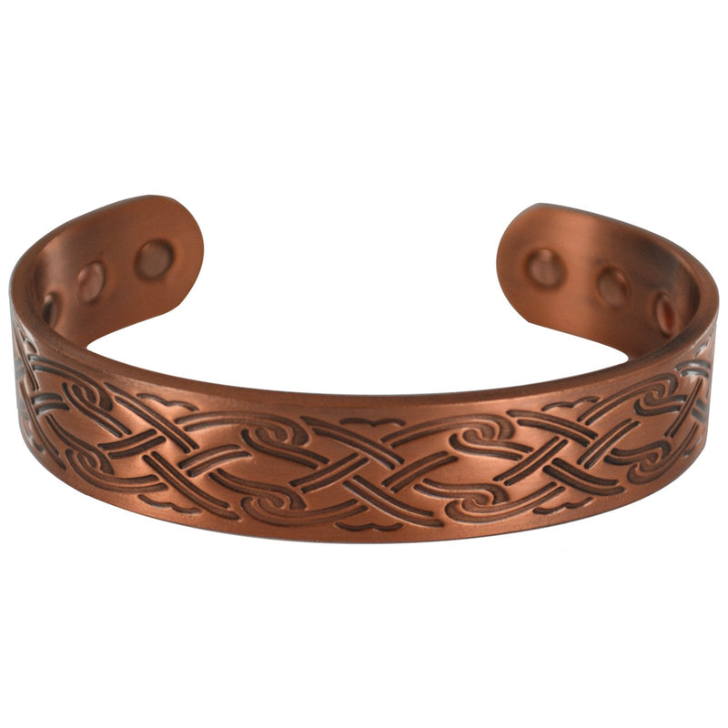 [Australia] - Stargems® PURE COPPER MAGNETIC BRACELET BANGLE 6 MAGNETS CELTIC TRIBAL WAVES DESIGN Cuff Wrist Band for Women Ladies or Mens + VELVET GIFT POUCH! 17.5 Centimetres 