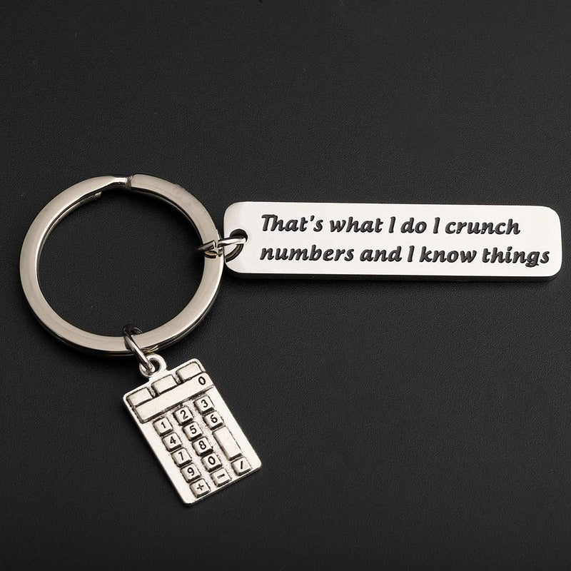 [Australia] - HOLLP Accountant Gift Calculator Charm Keychain That's What I Do I Crunch Numbers and I know Things Keychain Trader Bankers Gifts That's What I Do I Crunch Numbers and I know Things Keychain 