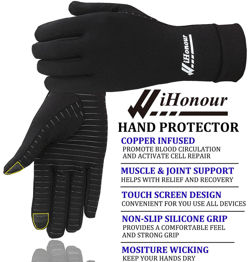 [Australia] - 2-Pairs Pack Copper Full Finger Compression Gloves, Copper Arthritis Gloves for Women & Men Relieve Pain from Arthritis Pain, Swelling and Rheumatoid, and Everyday Hands Support (Medium (Pack of 2)) Medium (Pack of 2) 