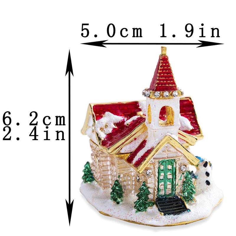 [Australia] - Xmas Villa Jewelry Trinket Box Hinged Jewelled Jewelry Boxes Ornament Gift 