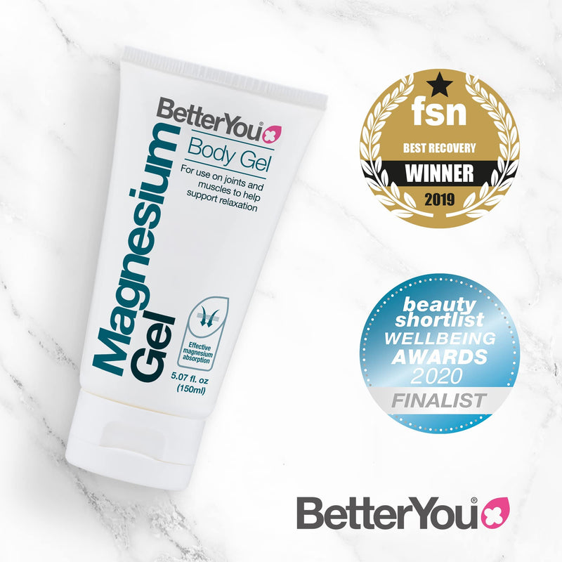 [Australia] - BetterYou Magnesium Body Gel, Natural Source of Magnesium Chloride, Transdermal Magnesium Body Gel, For use on Joints and Muscles to Supprt Relaxation, 150ml Single 